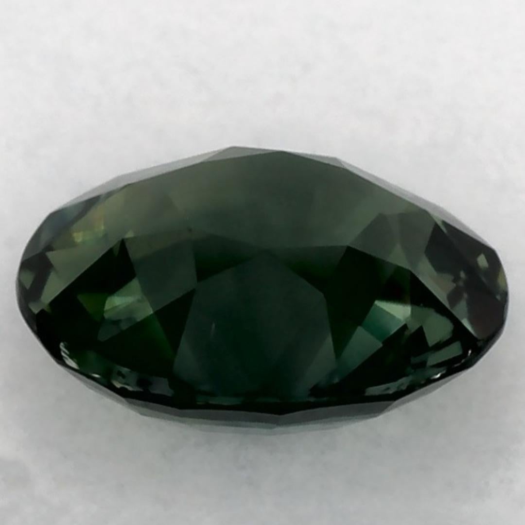 1.00 Ct Green Sapphire Oval Loose Gemstone In New Condition For Sale In Fort Lee, NJ