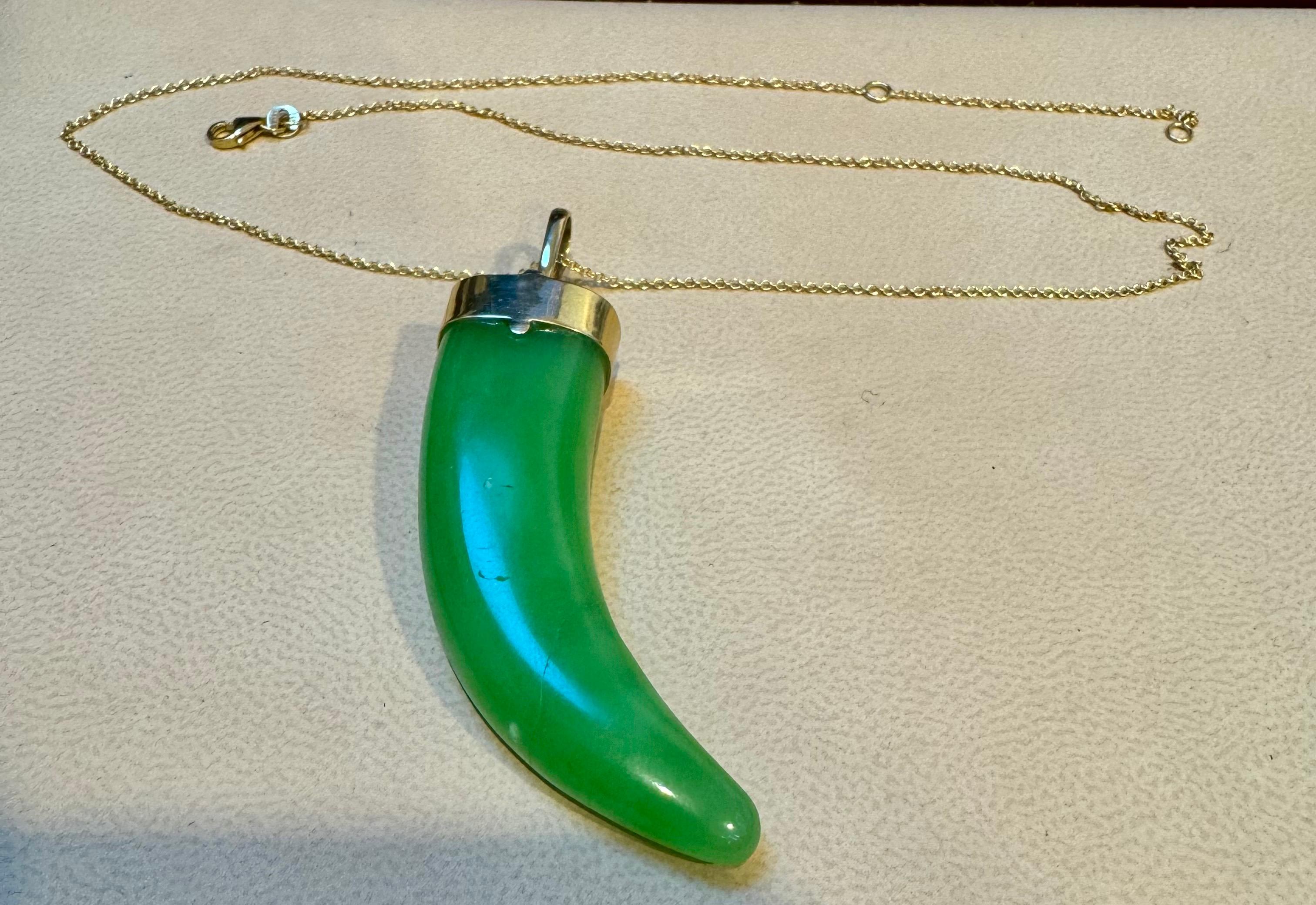 Collier avec pendentif en jade 100 ct Chaîne réglable de 14