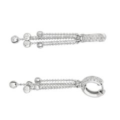 Pendientes de 5 vueltas de diamantes naturales de 1,00 quilates G SI Oro blanco de 14 quilates