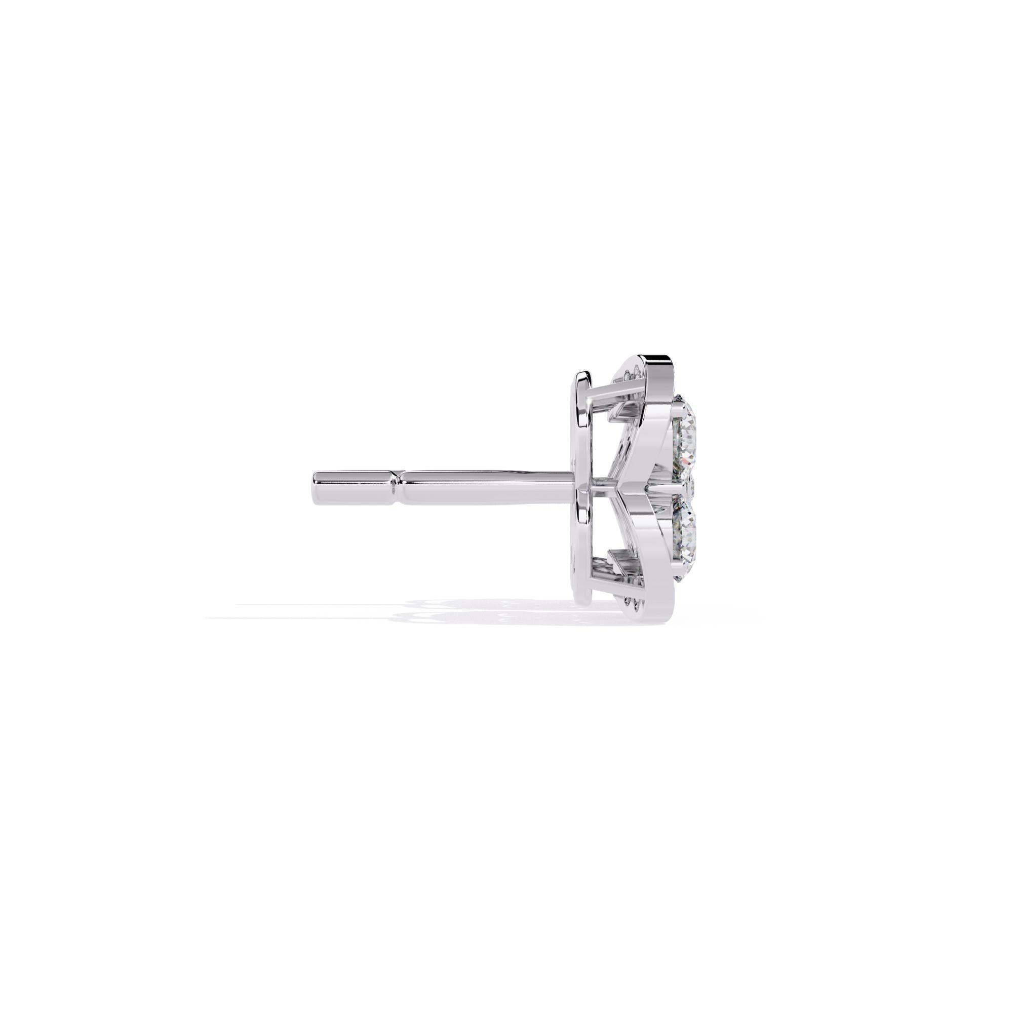 Orecchini a fiore a grappolo con diamante naturale da 1,00 carati in oro 14K In condizioni Nuovo in vendita a New York, NY