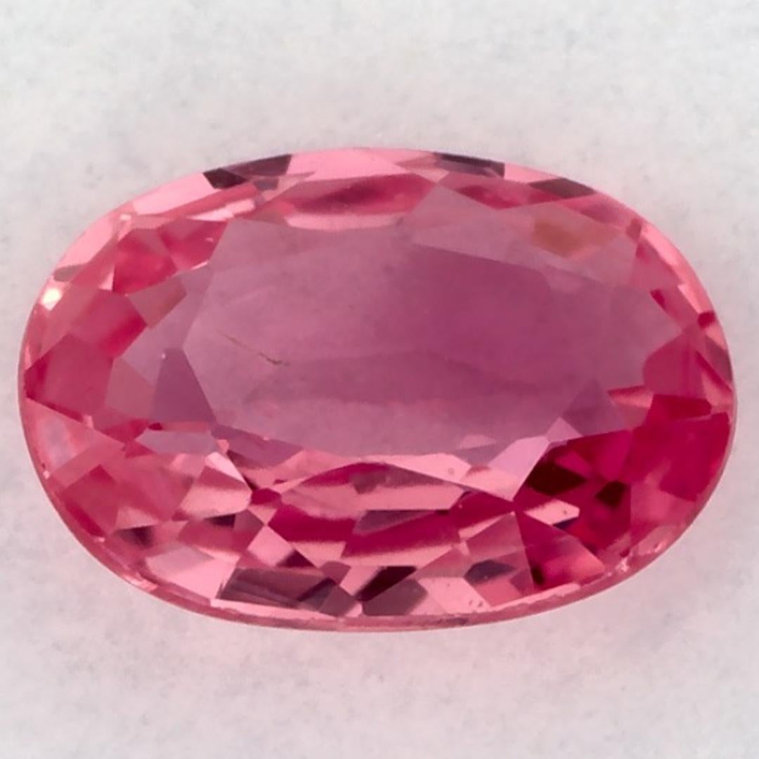 1.00 carati di zaffiro rosa ovale sfuso In condizioni Nuovo in vendita a Fort Lee, NJ