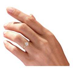 1.00 CT Solitaire Princess Cut Moissanite Ring 14k Yellow Gold Gift For Her.