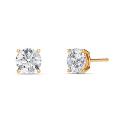 1.00 Carat TW Natural Diamond 14k Gold Four Prong Stud Earring