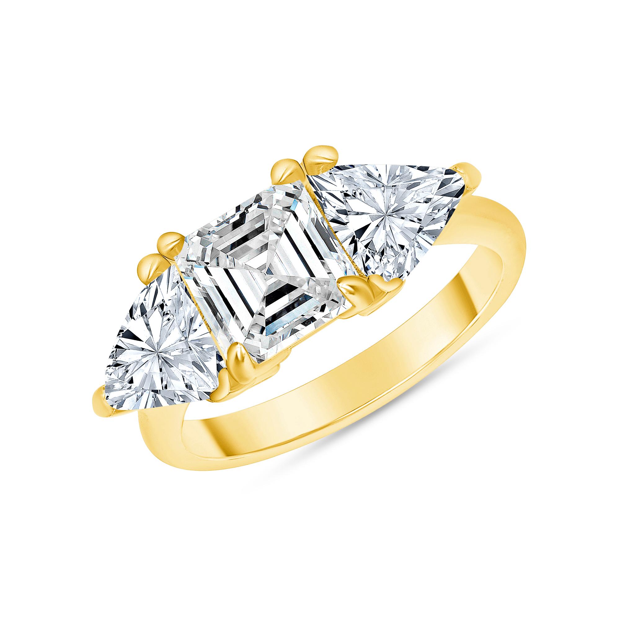 For Sale:  1.00 Ct. Tw. Three Stone Mixed Cut Diamond Ring 4