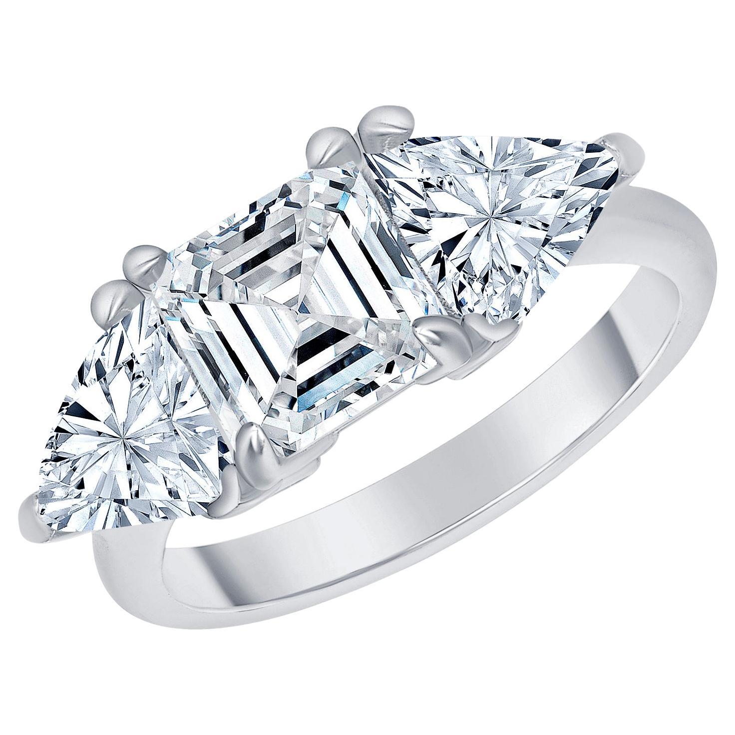 For Sale:  1.00 Ct. Tw. Three Stone Mixed Cut Diamond Ring