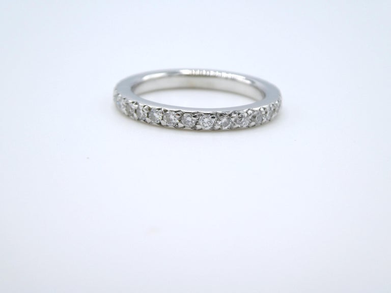 1.00 CTW Diamond 14K White Gold Round Eternity Band For Sale at 1stDibs