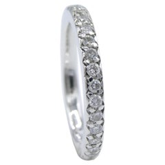 Diamante naturale da 1,00 CTW in oro bianco 14 carati, fascia di eternità rotonda