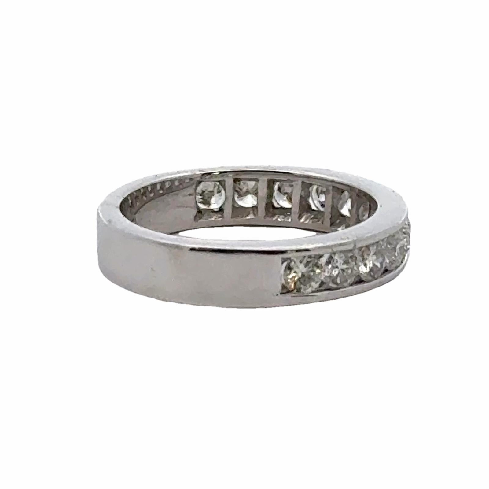 Anello nuziale in oro bianco 14 carati con diamante rotondo taglio Brilliante 1,00 CTW In condizioni ottime in vendita a Boca Raton, FL