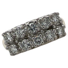1,00 CTW Zweireihiger Diamant-Ehering 14 Karat Gelbgold Vintage