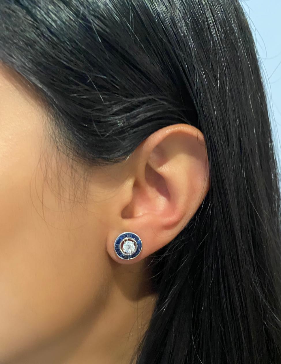 sapphire earring jackets for diamond studs