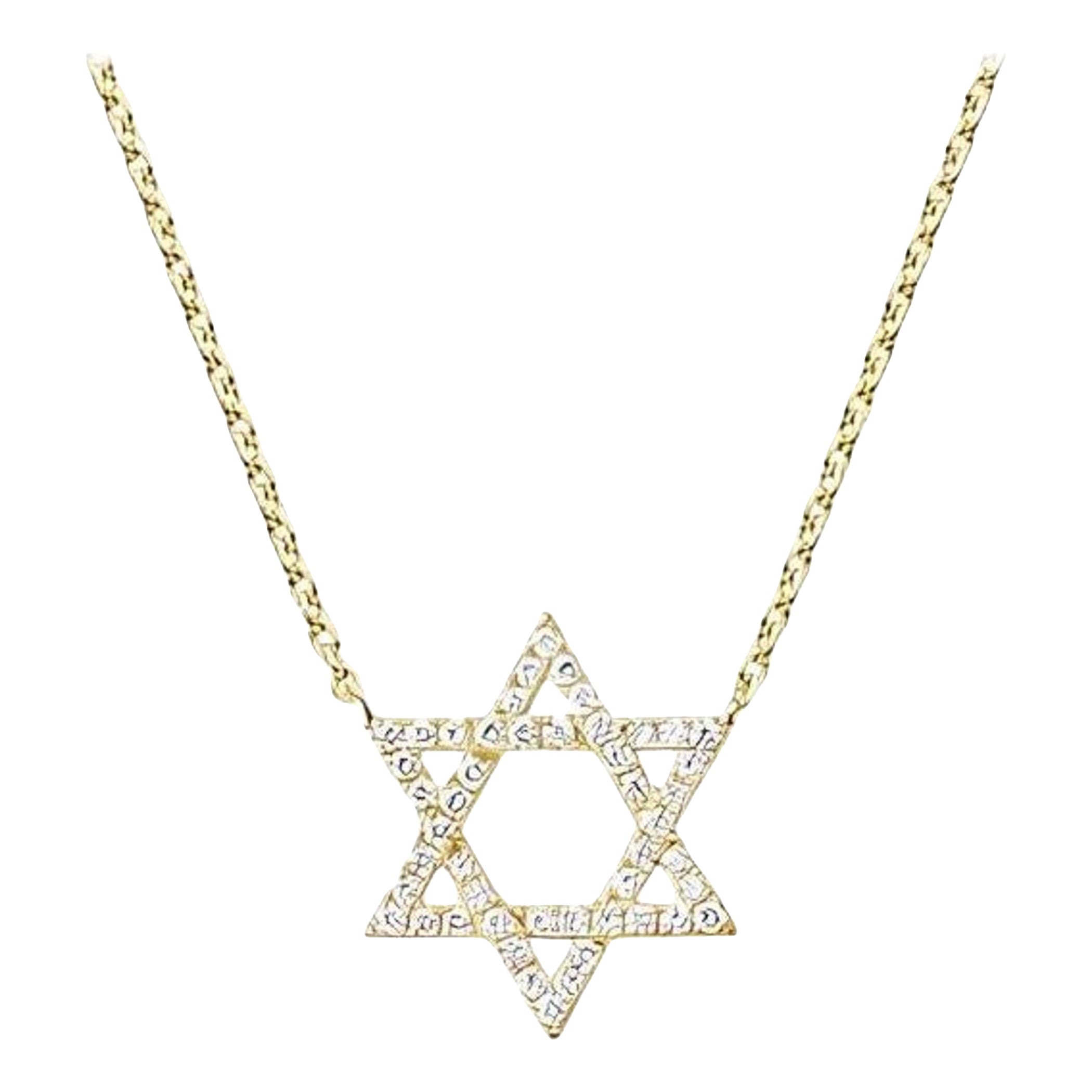 Collana 100 Diamonds Star Of David in oro 14K