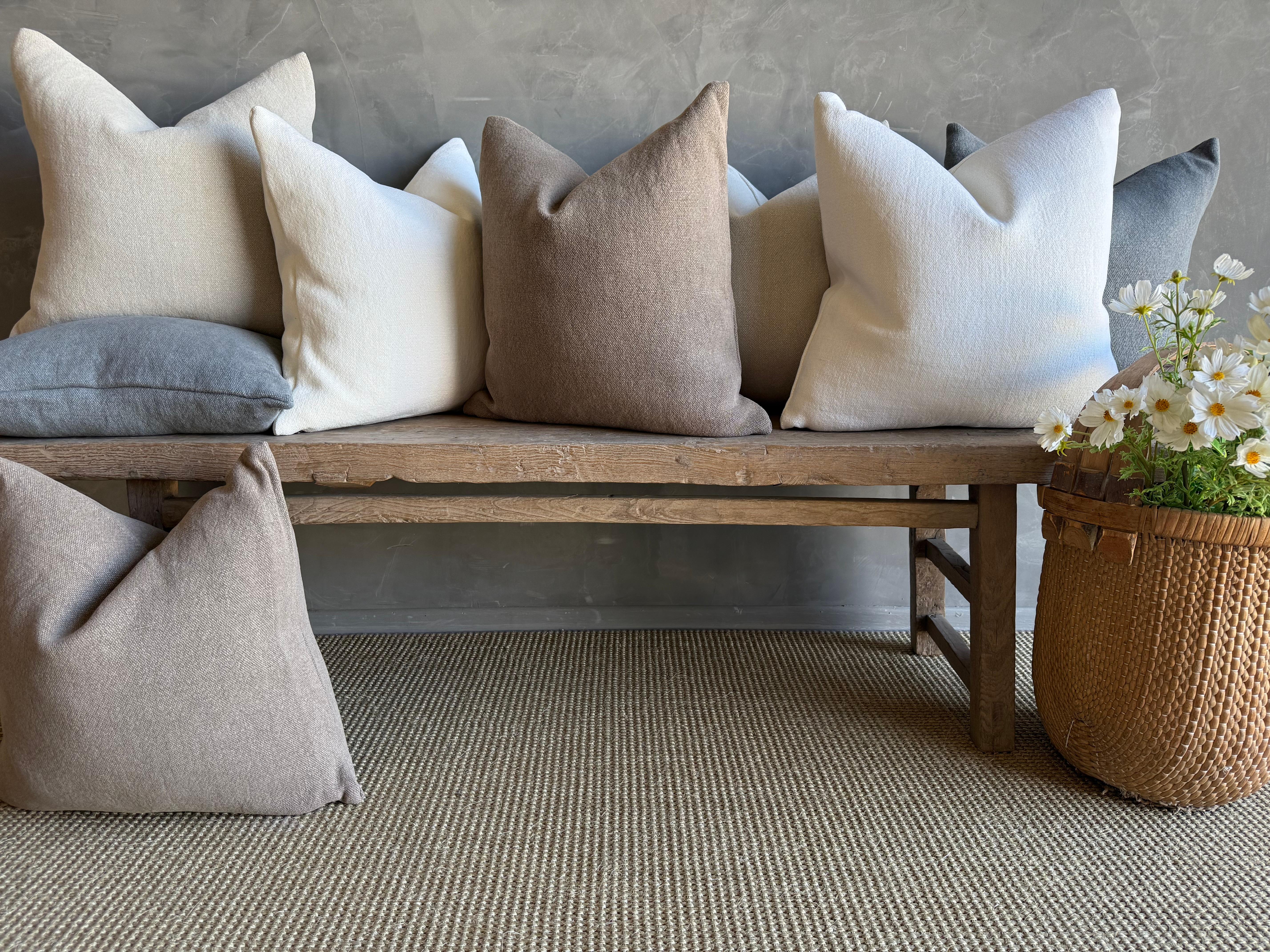Almohada 100% cáñamo con inserto de plumón en blanco ostra Cáñamo en venta