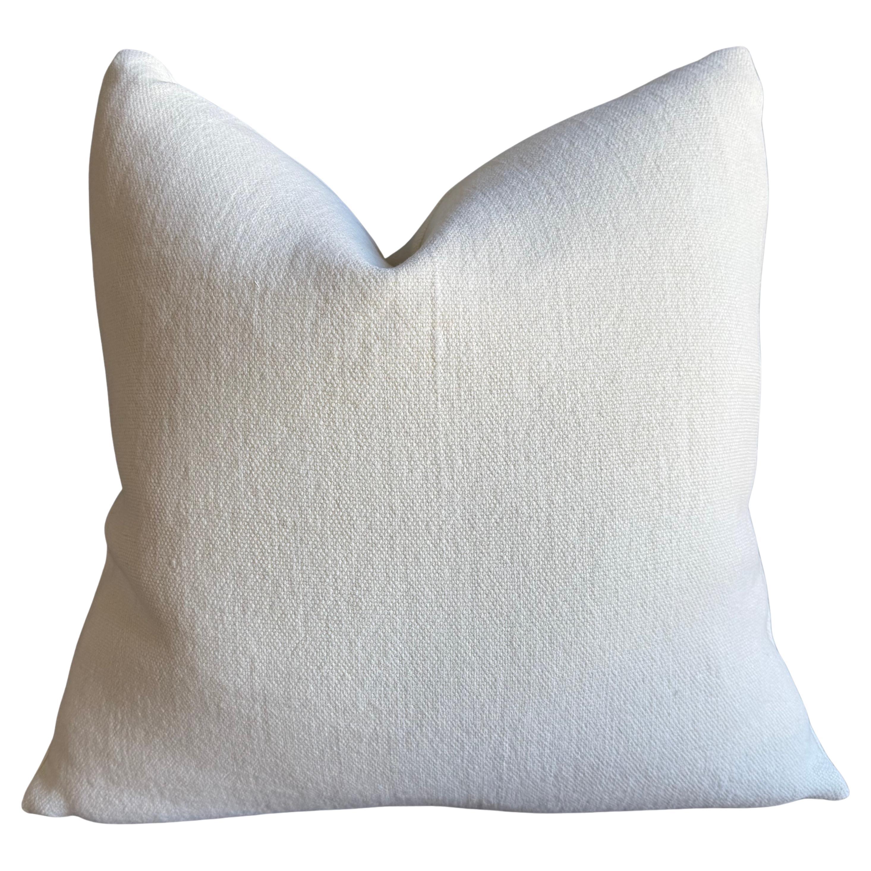 Cuscino 100% canapa con inserto in piuma d'oca in Oyster White