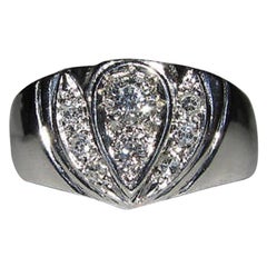 1.00 Natural Carat Diamond Cluster Ring 14 Karat H-Vs2 French Pave*