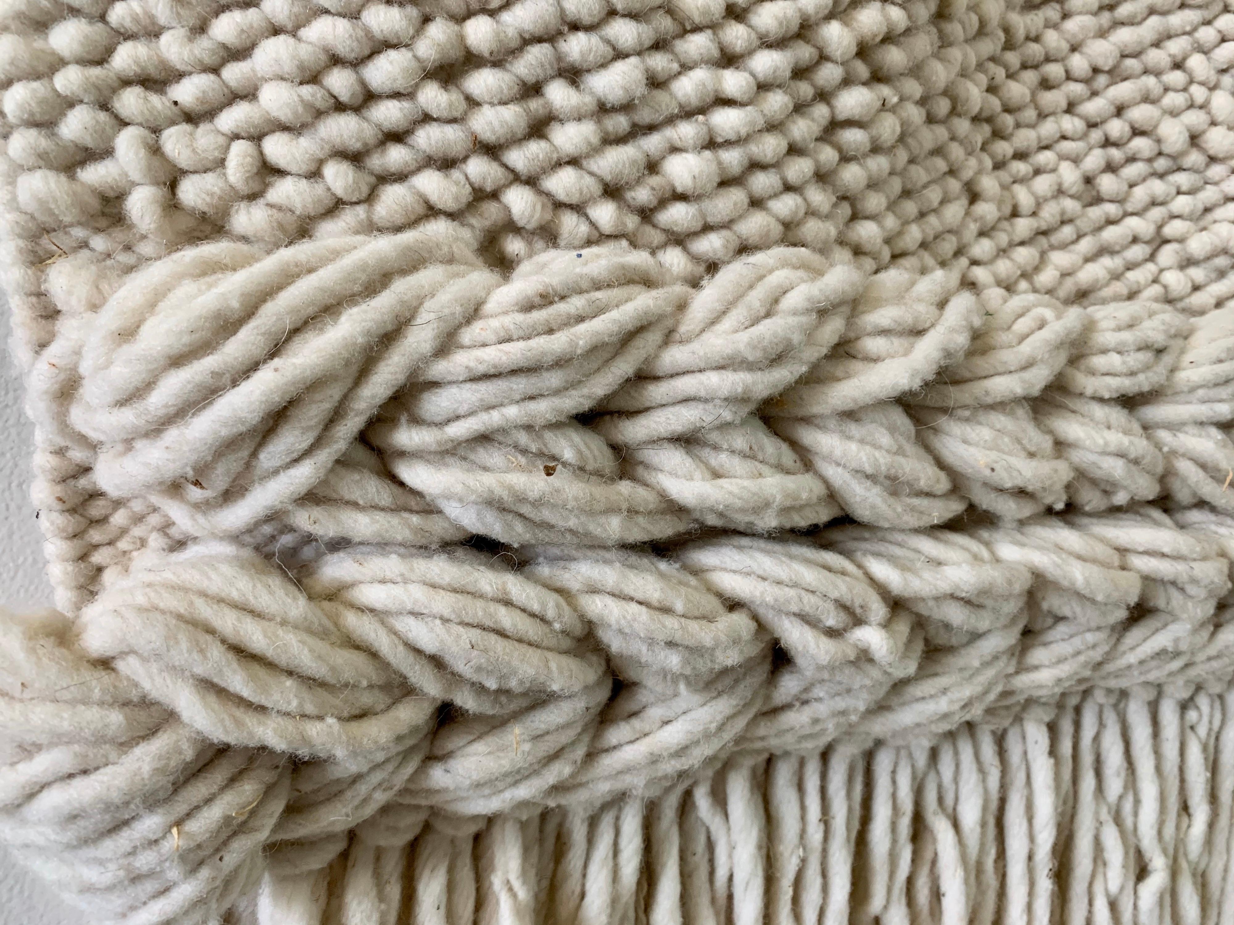 100% Natural Handwoven Wool Tapestry In Excellent Condition In East Hampton, NY