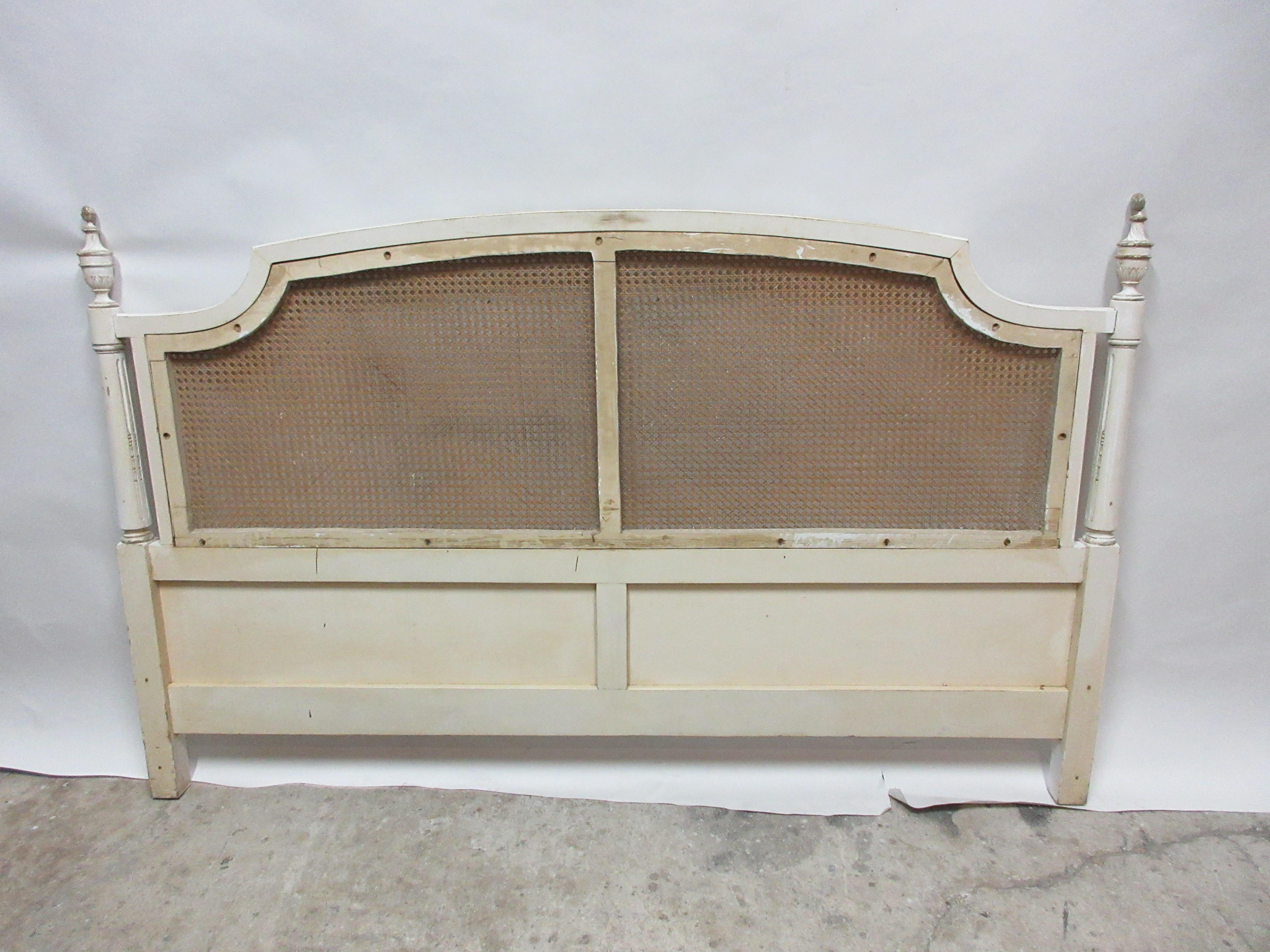 This is a 100% original finish Swedish Gustavian cane King size head board. Its headboard only, no rails or foot board.