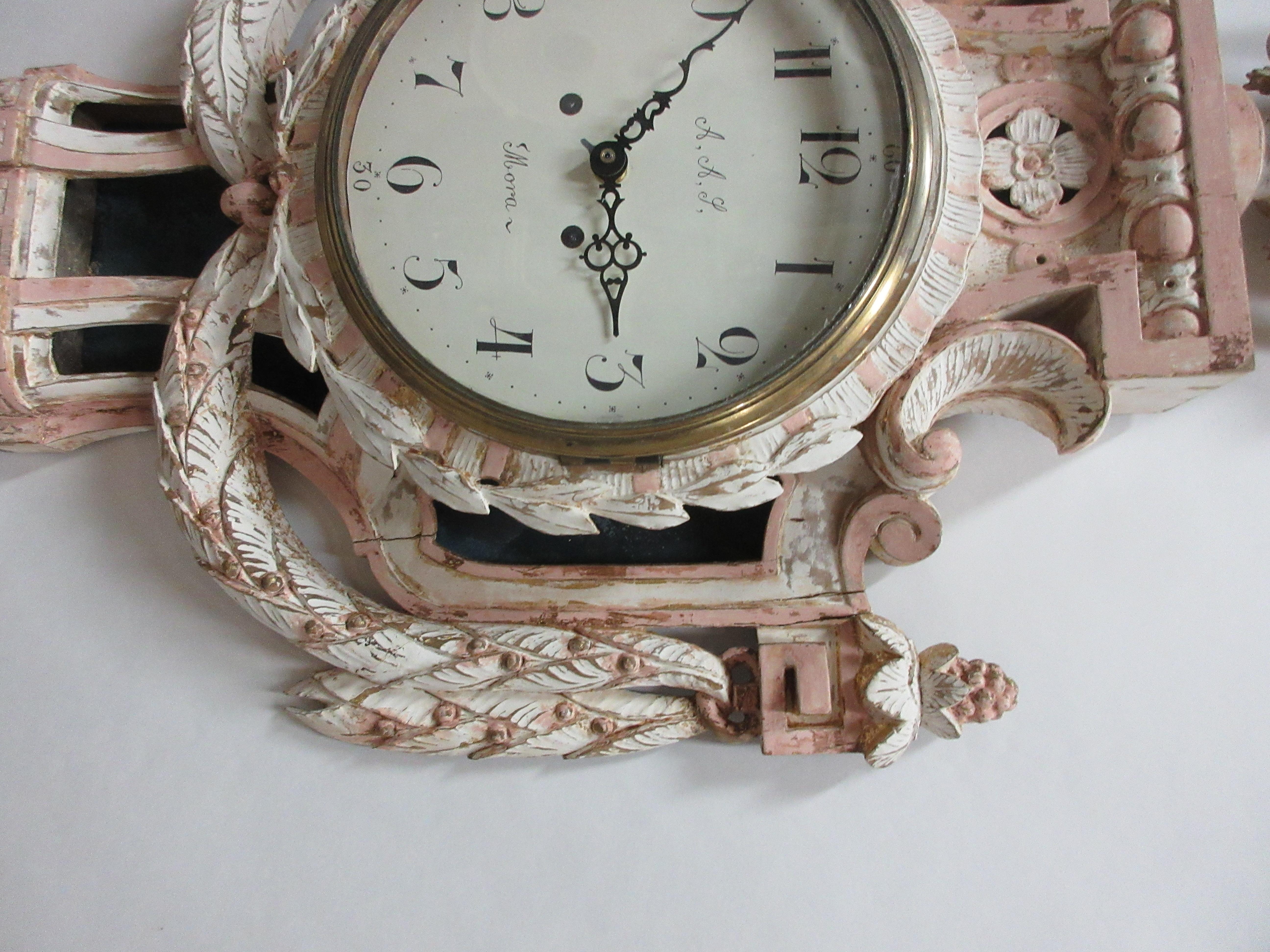 Early 20th Century 100% Original Finish Swedish Gustavian Wall Clock