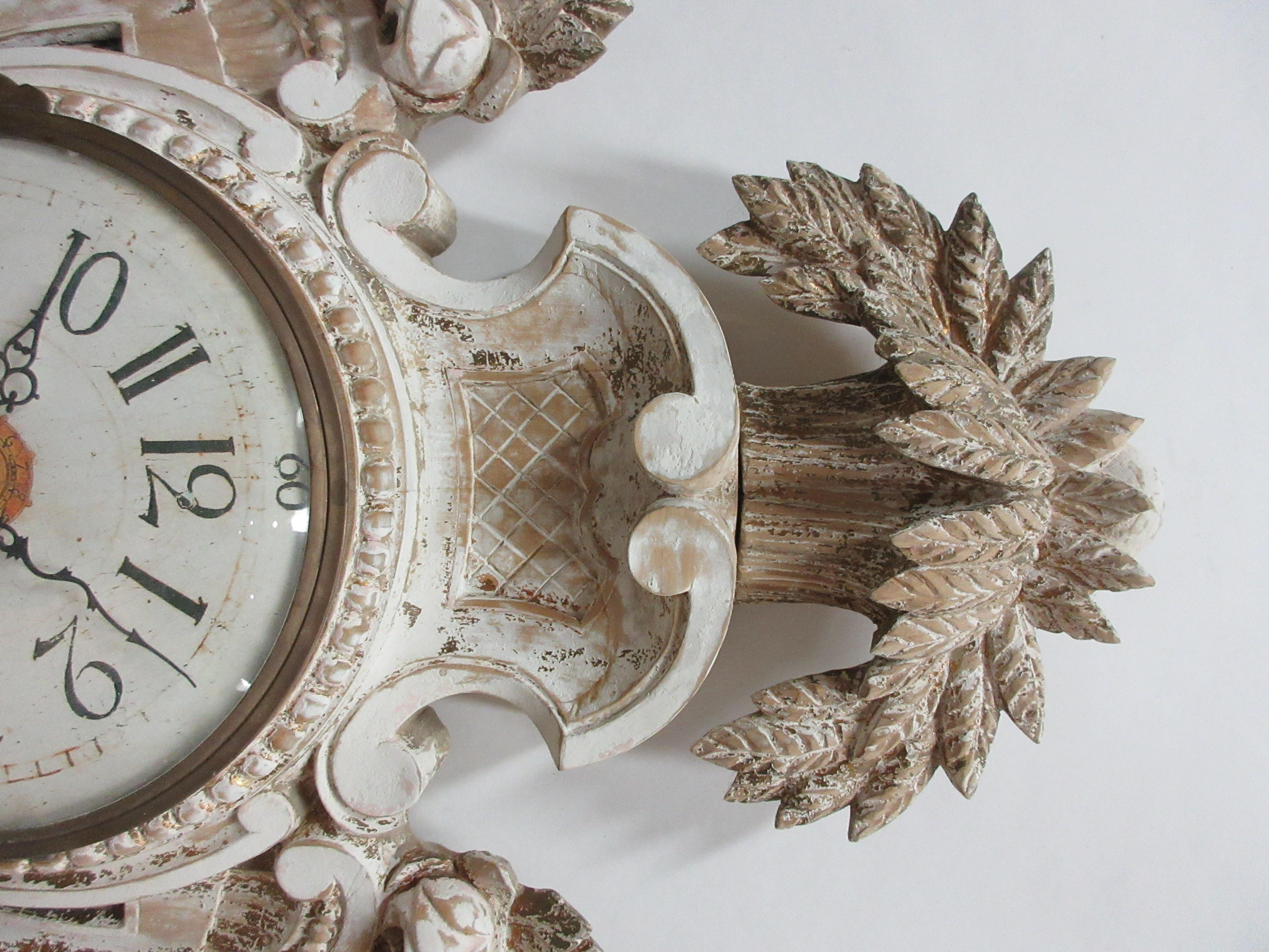 Early 20th Century 100% Original Finish Swedish Gustavian Wall Clock