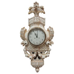 Antique 100% Original Finish Swedish Gustavian Wall Clock