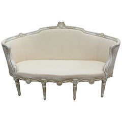 100% Original Painted Swedish Gustavian Barrel Sofa