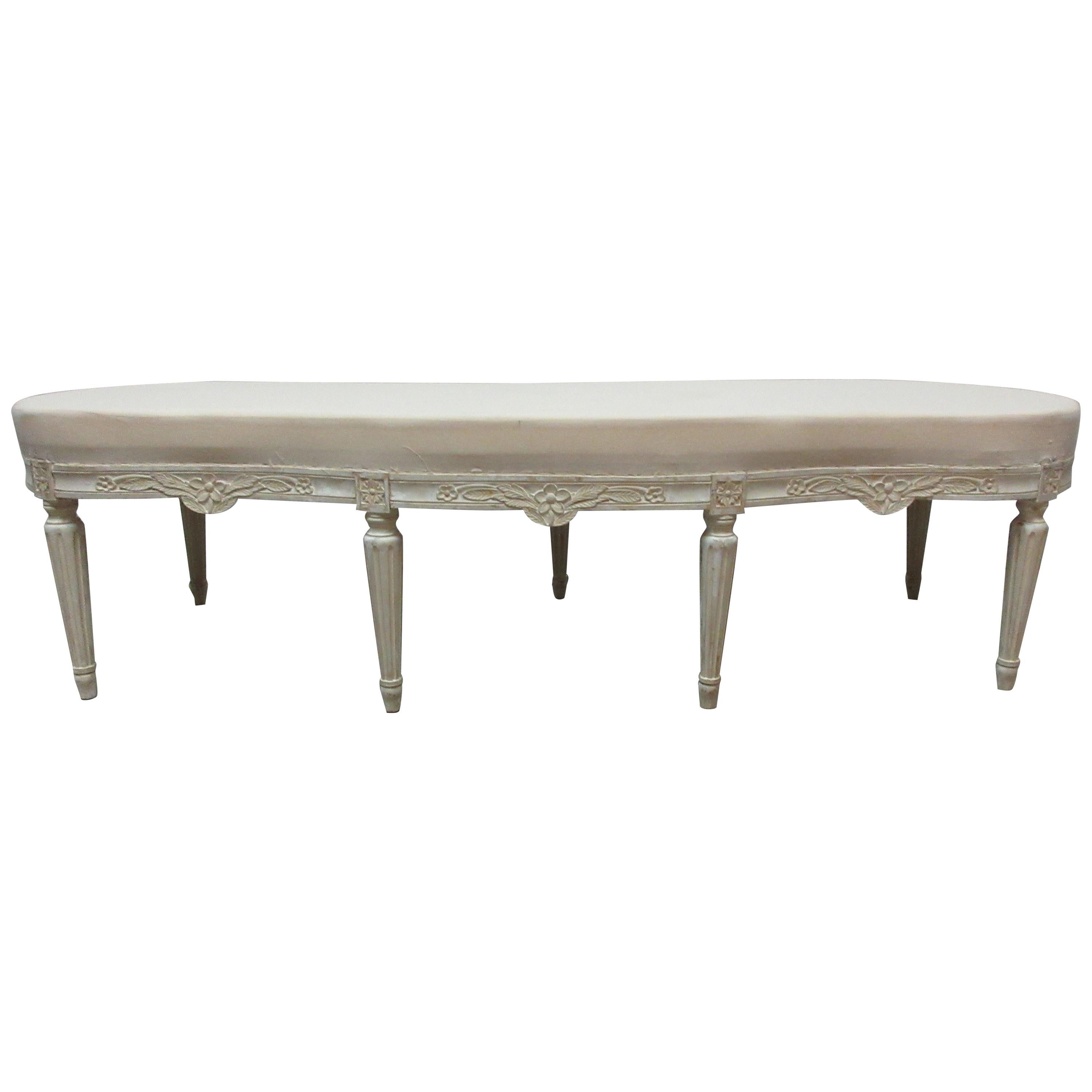 100% Original Painted Swedish Gustavian Bench