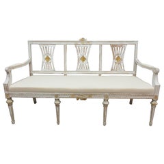 100% Original Painted Swedish Gustavian Settee