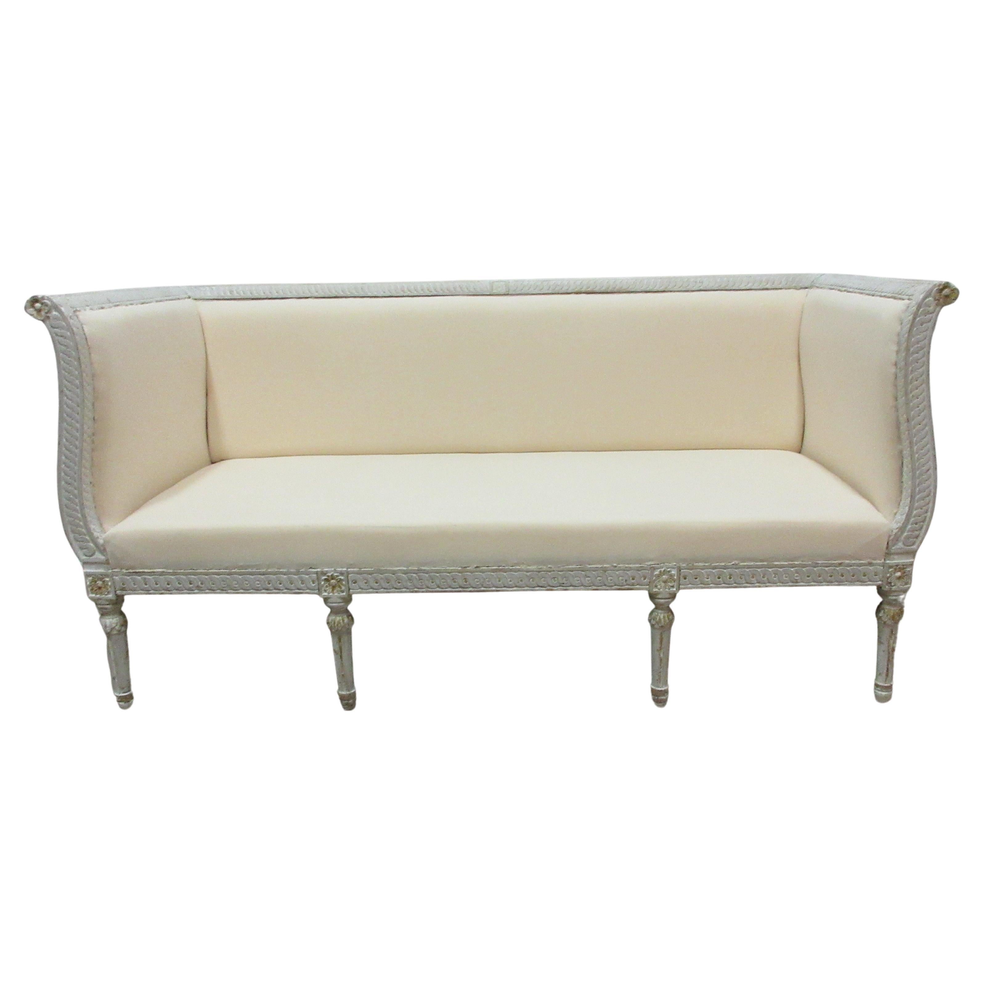 100% Original Painted Swedish Gustavian Sofa
