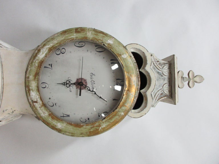 100% Original Painted Swedish Mora Clock In Good Condition For Sale In Hollywood, FL