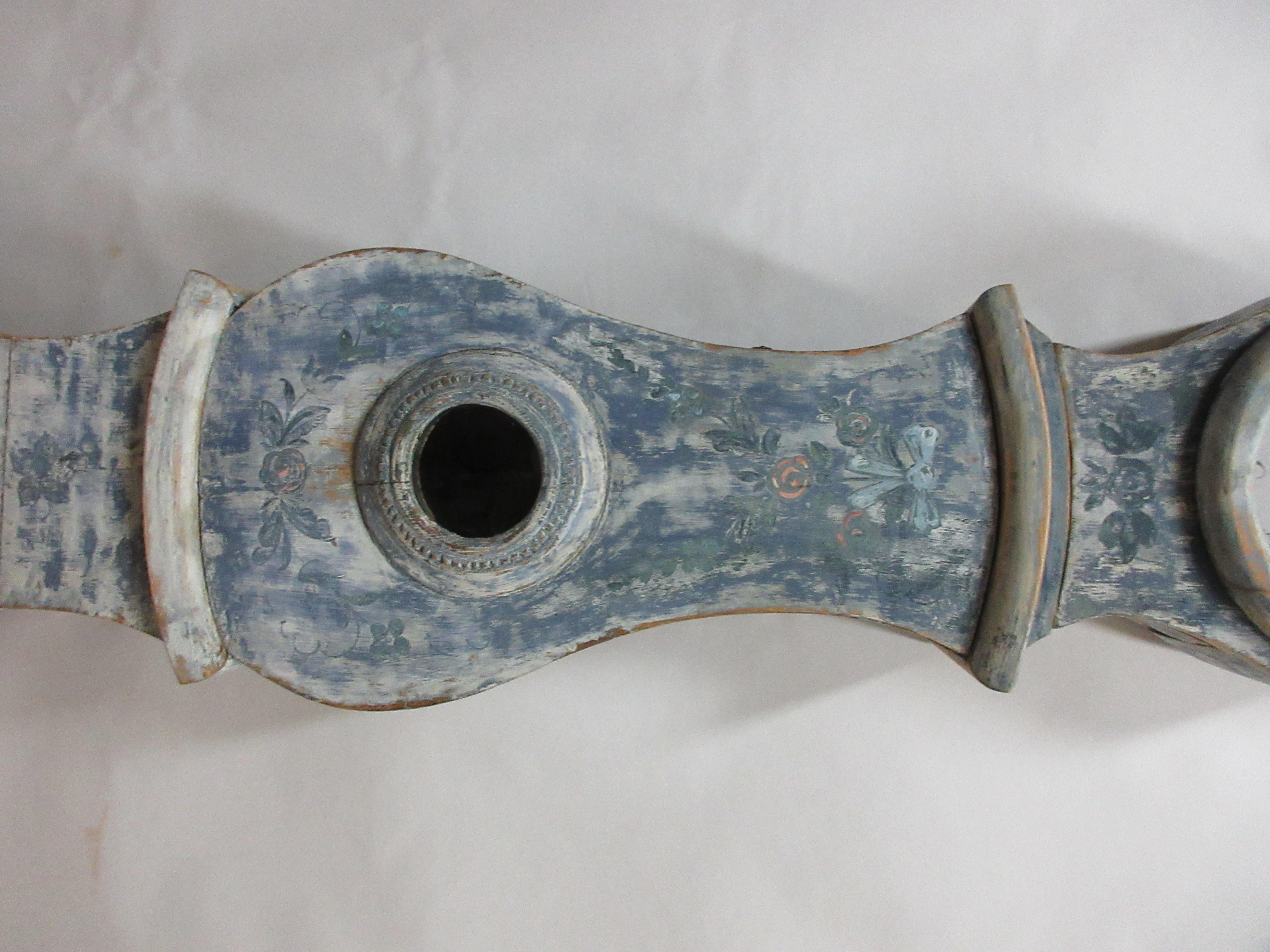 100% Original Painted Swedish Mora Clock In Good Condition For Sale In Hollywood, FL