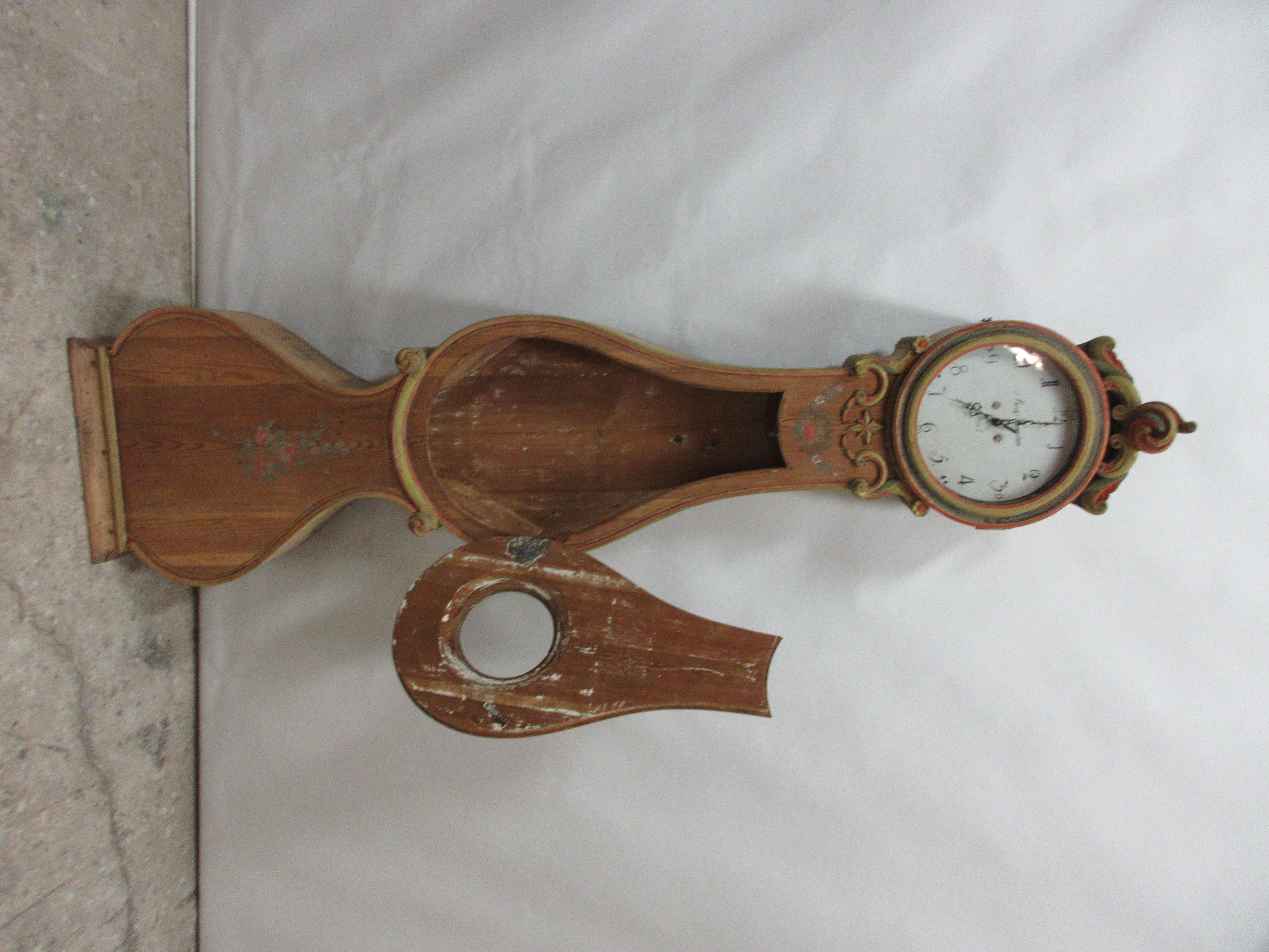 100% Original Painted Swedish Mora Clock For Sale 1