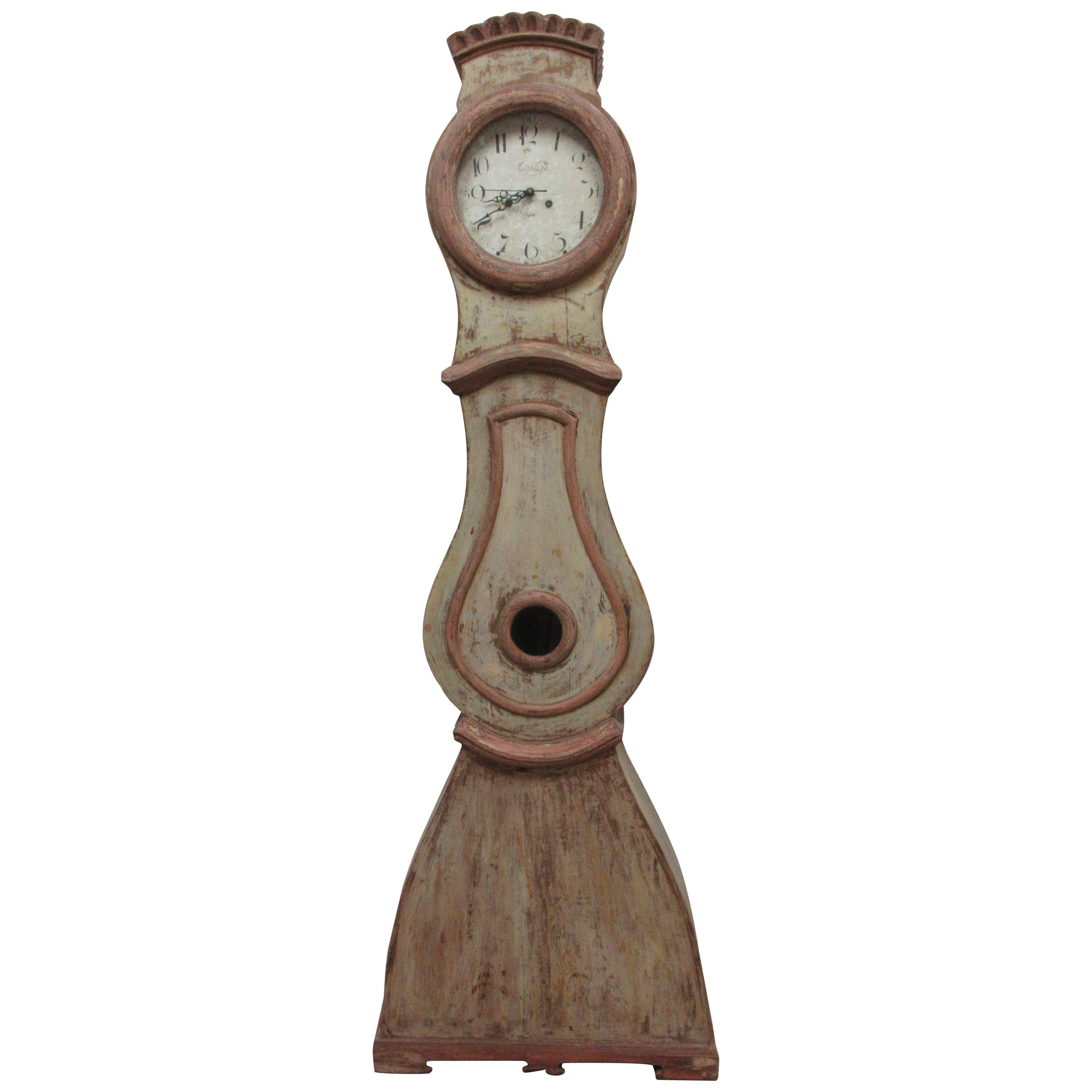 100 Original Painted Swedish Long Case Mora Clock at 1stDibs