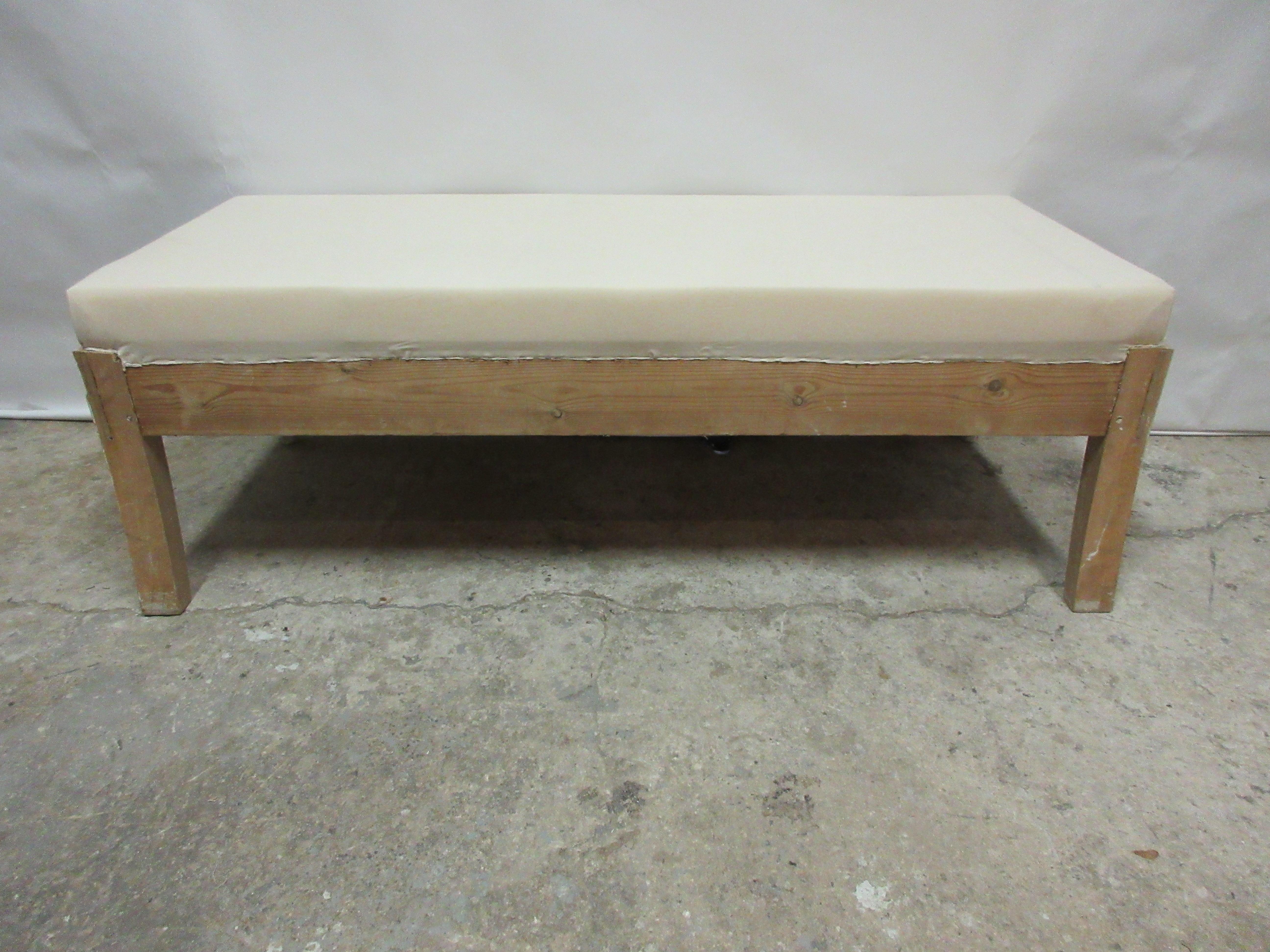 This is a 100% original Swedish Gustavian bench. its seating has been restored and covered in Muslin.