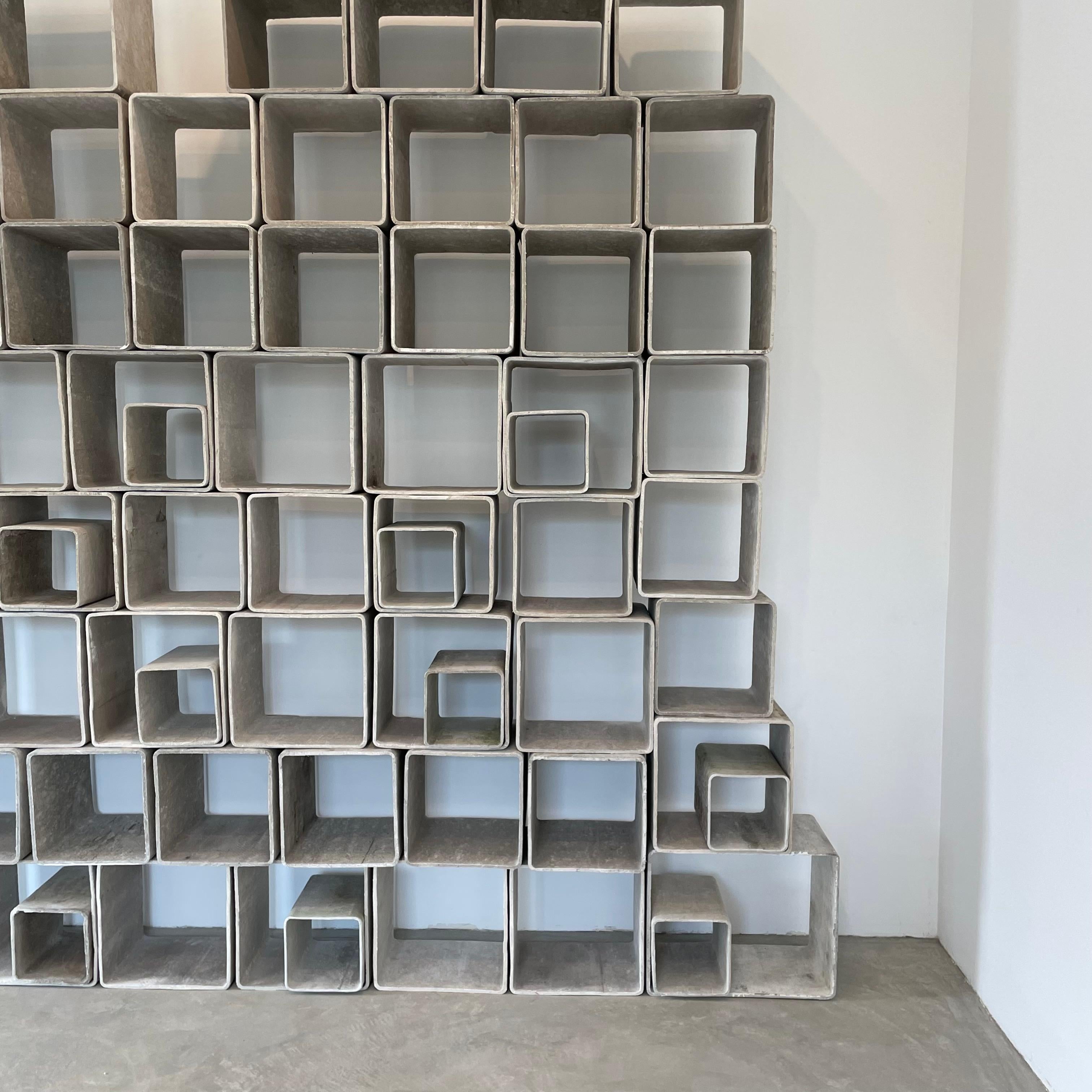 100 Piece Willy Guhl Modular Concrete Bookcase, 1960s Switzerland For Sale 6