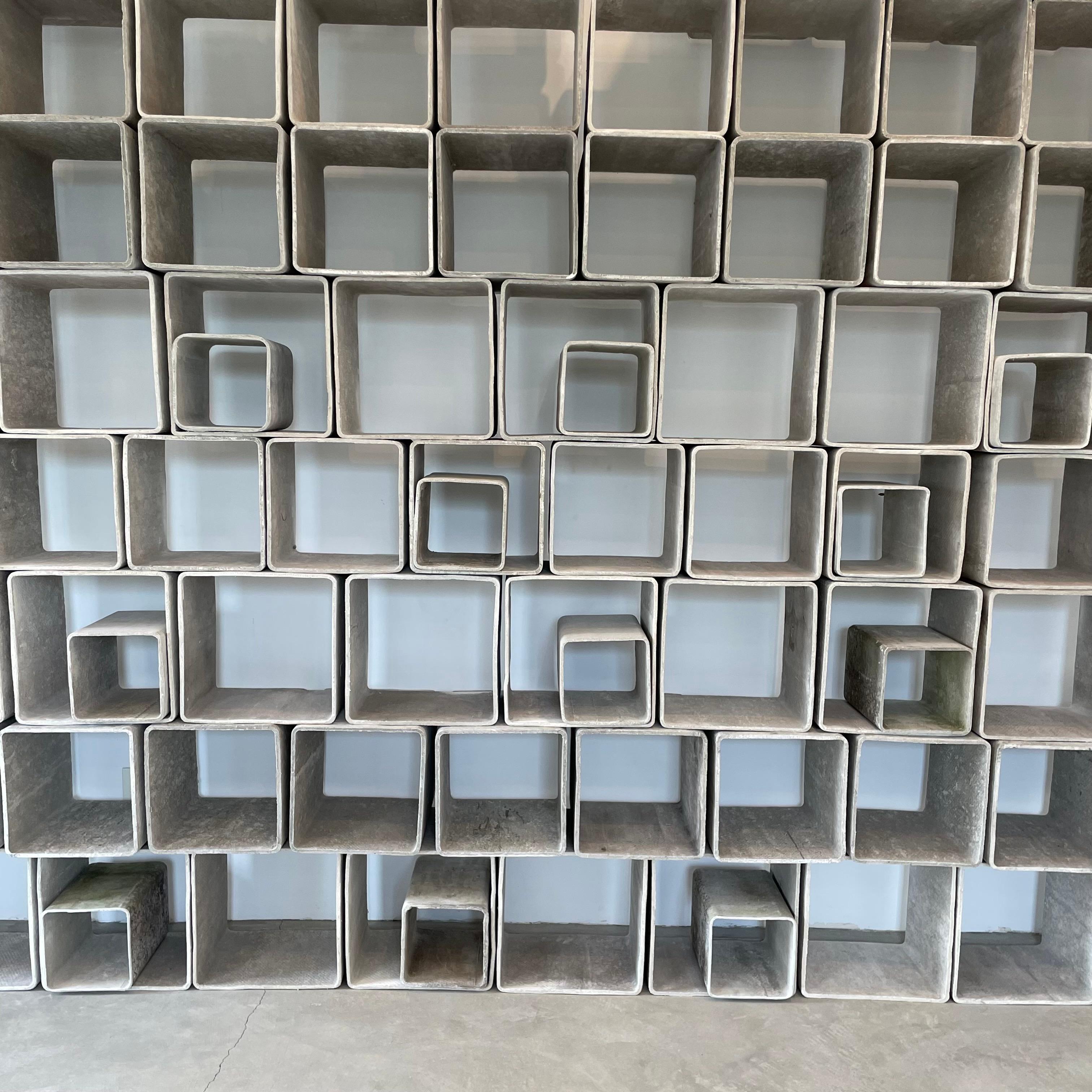100 Piece Willy Guhl Modular Concrete Bookcase, 1960s Switzerland For Sale 7