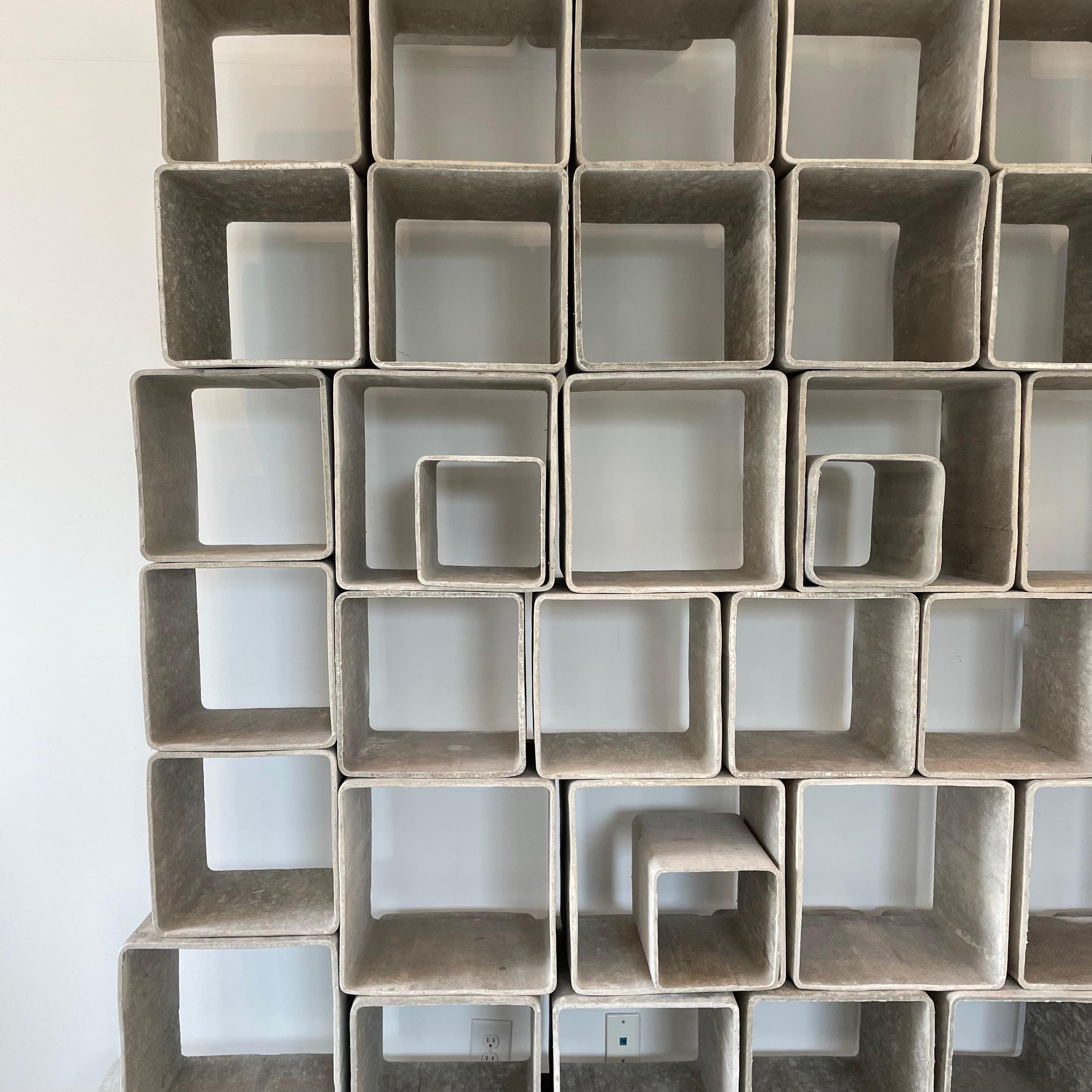 100 Piece Willy Guhl Modular Concrete Bookcase, 1960s Switzerland For Sale 10