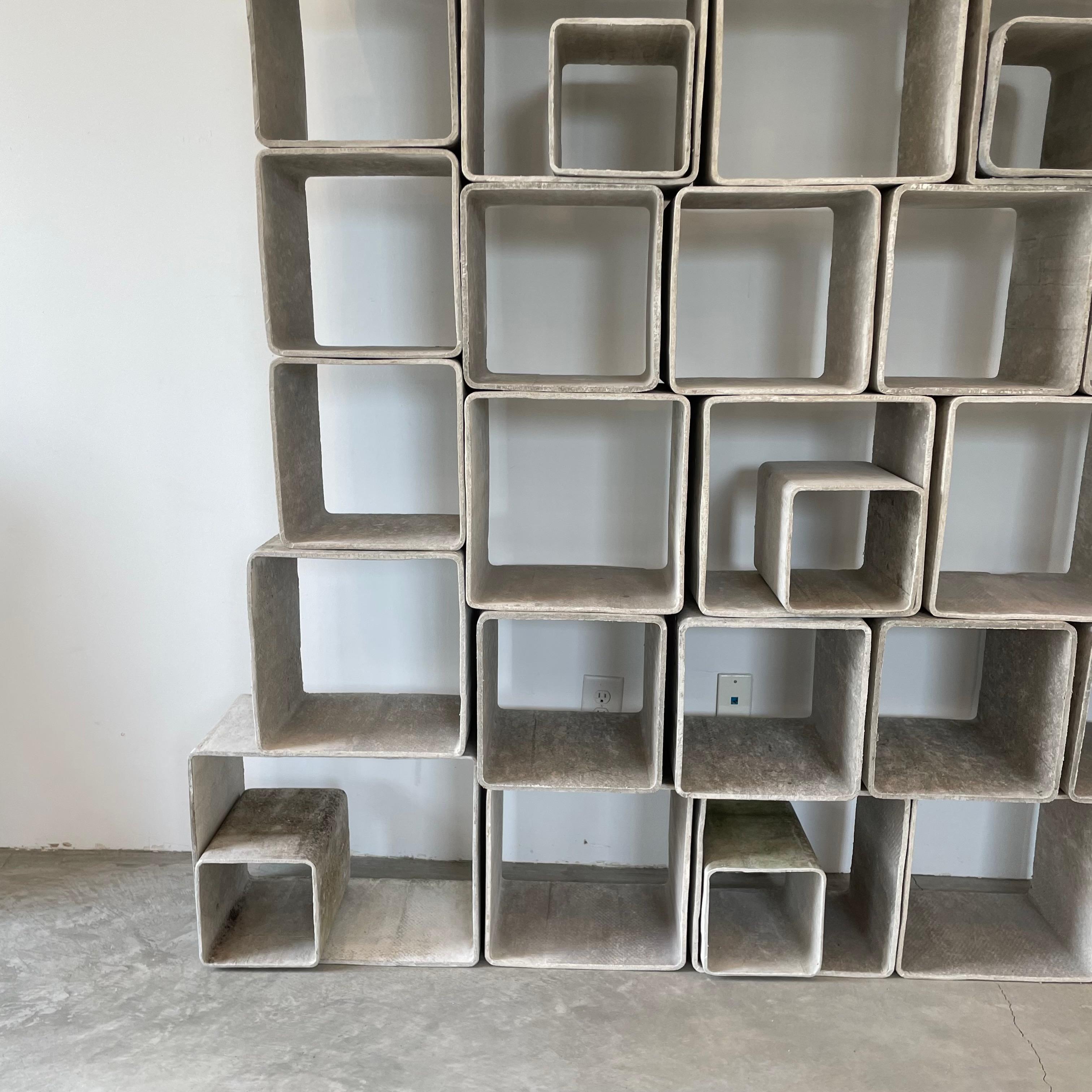 100 Piece Willy Guhl Modular Concrete Bookcase, 1960s Switzerland For Sale 11