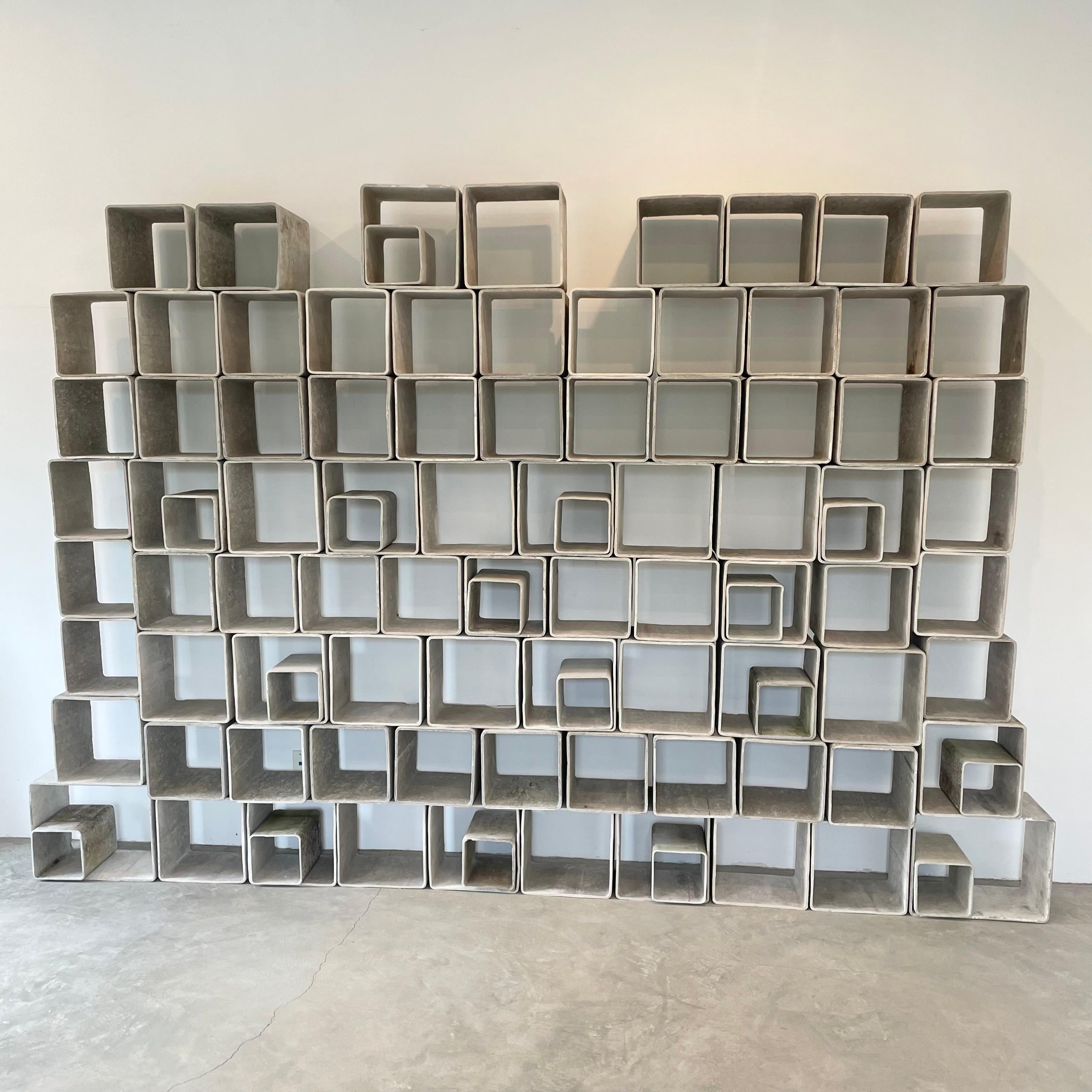 100 Piece Willy Guhl Modular Concrete Bookcase, 1960s Switzerland For Sale 14
