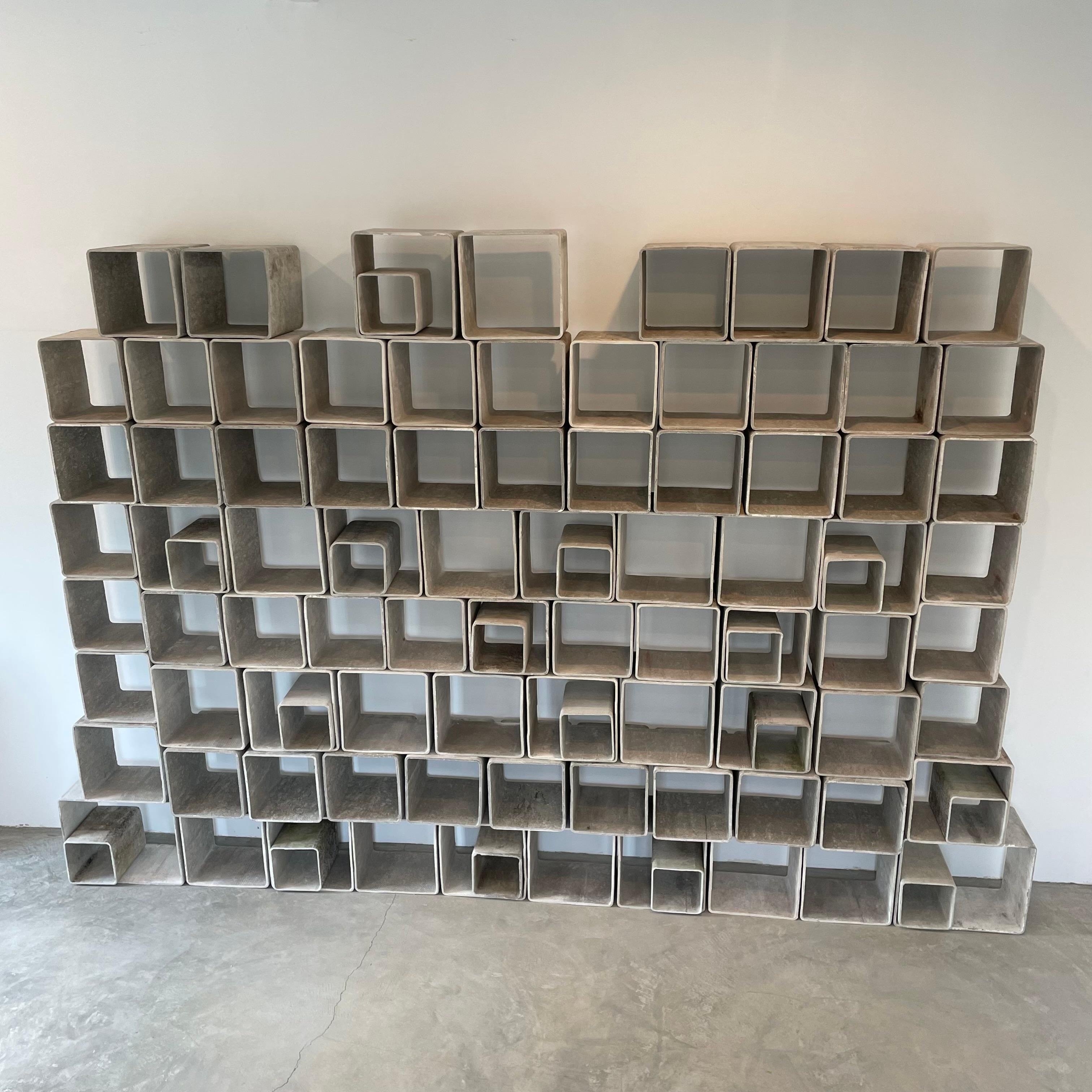 100 Piece Willy Guhl Modular Concrete Bookcase, 1960s Switzerland For Sale 2