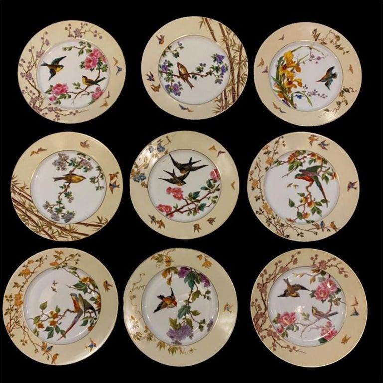 French 100 Pieces Limoges Service signed Charles Field Haviland Aesthetic Movement 1885 For Sale