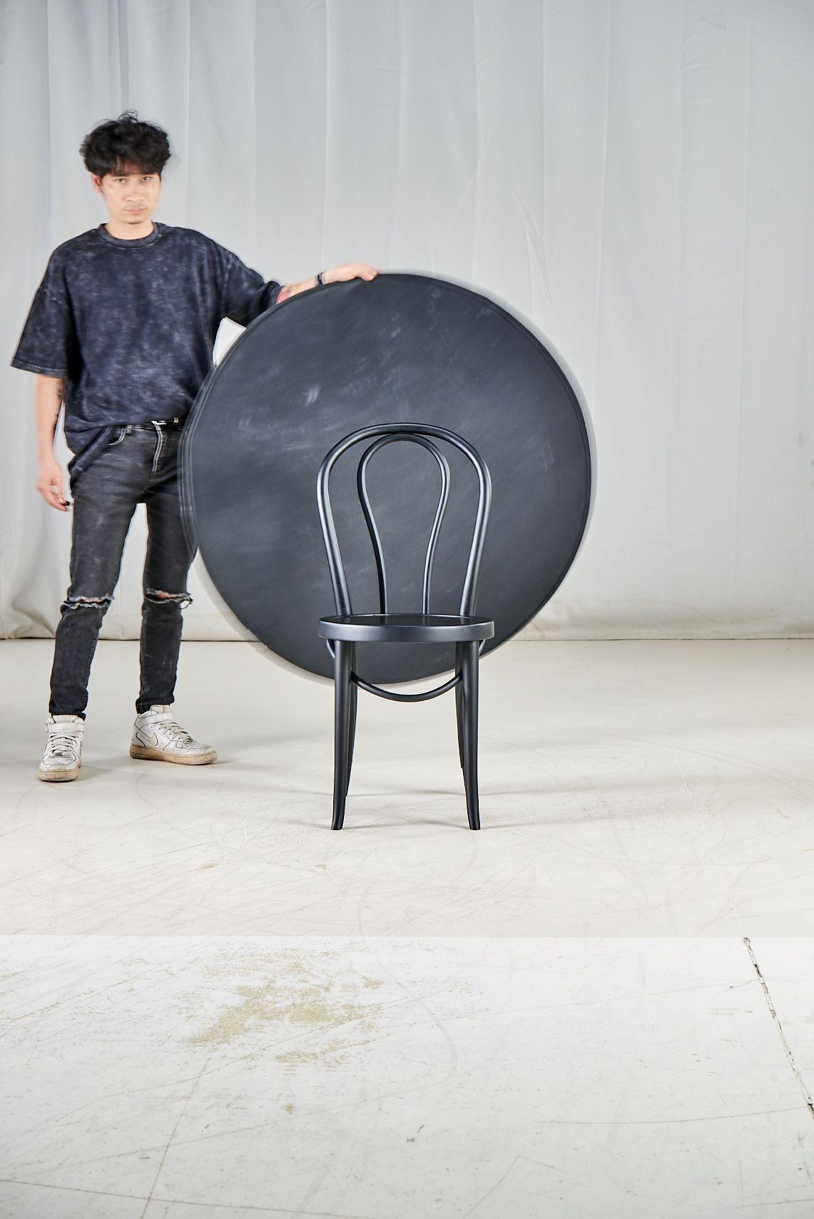 Hand-Crafted 100+ Stock 40% off Clearance -Bent Wood Contract Bistro Chair - Matte Black For Sale