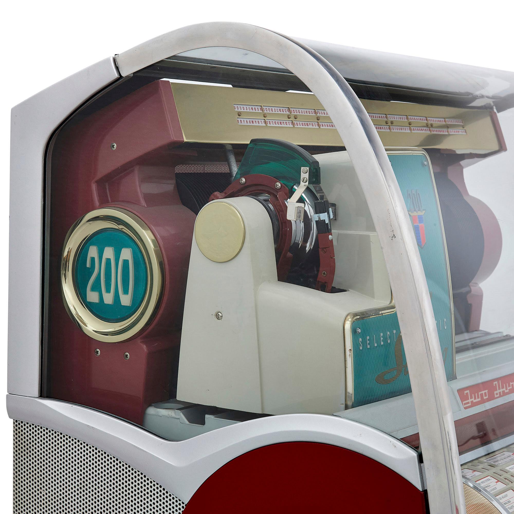 100-Record Retro American Seeburg Select-O-Matic V-200 Jukebox im Zustand „Gut“ im Angebot in London, GB