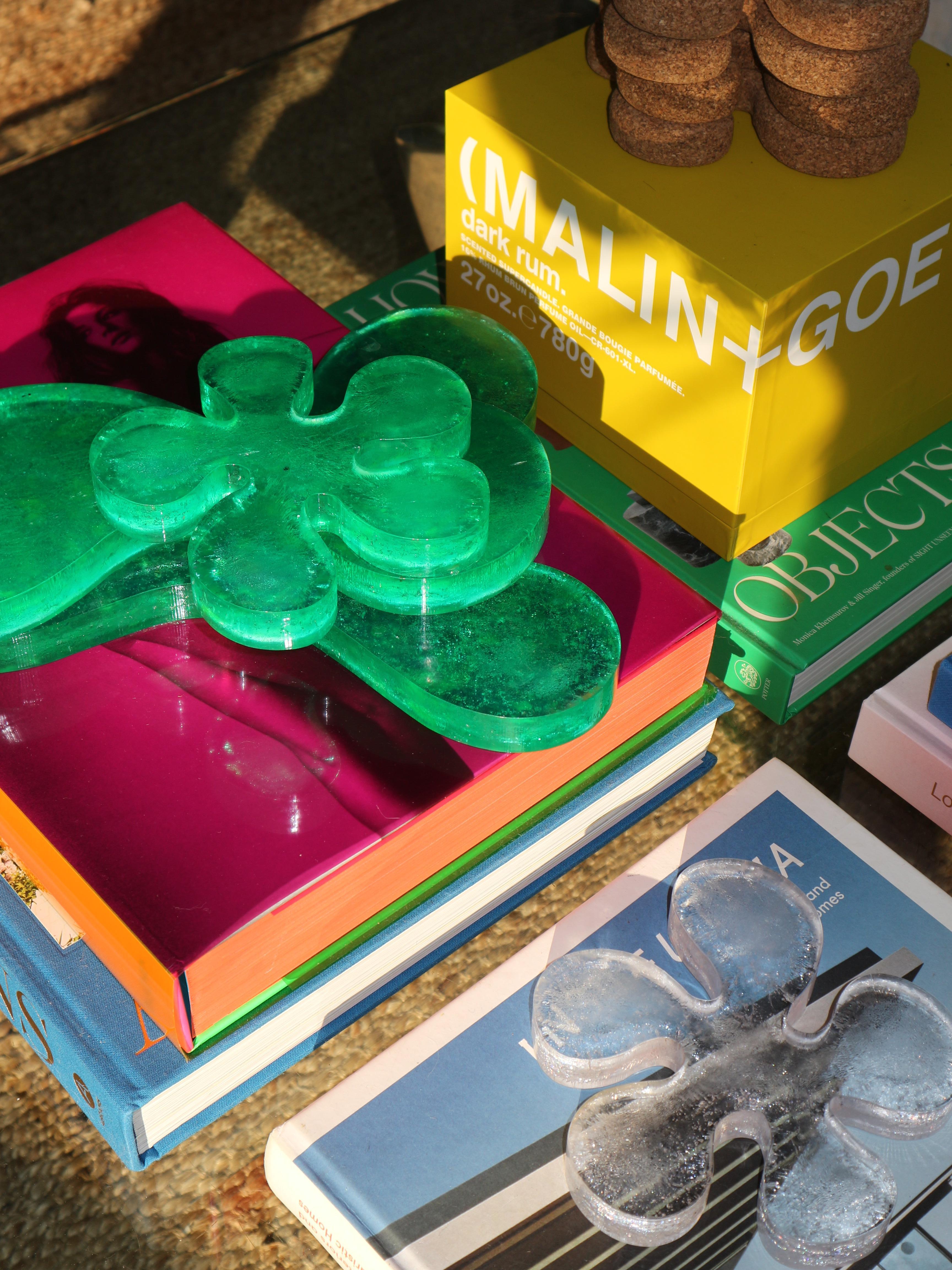 Organique Coaster en plastique transparent 100 % recyclé en forme de fleur, lot de 4 en vente