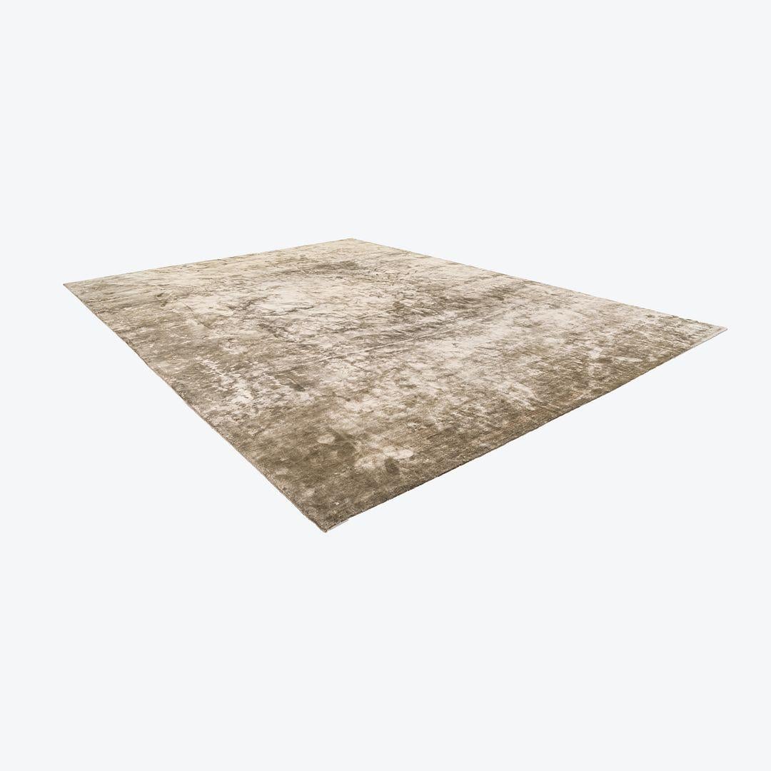 Moderne Tapis vert 100 % soie importé par Carini Lang - Joseph Carini Carpets 10x14 pieds en vente