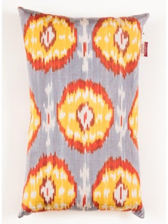 %100 Silk & Natural Dye, Ikat Cushion Cover, Uzbekistan Modern Pillow