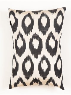 %100 Silk & Natural Dye, Ikat Cushion Cover - Uzbekistan Modern Pillow