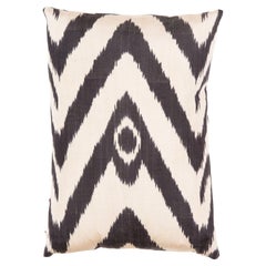 Coussin coussin Ikat 100 % soie et teinture naturelle - Oreiller moderne ouzbek 