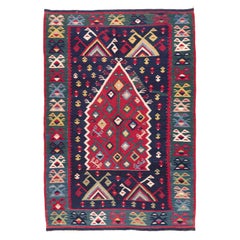 Antique Sarkoy Kilim Rug, Western Anatolian Turkish Carpet, Balkan Style Unique