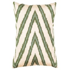 %100 Silk & Natural Dye, Ikat Cushion Cover, Uzbekistan Modern Pillow 