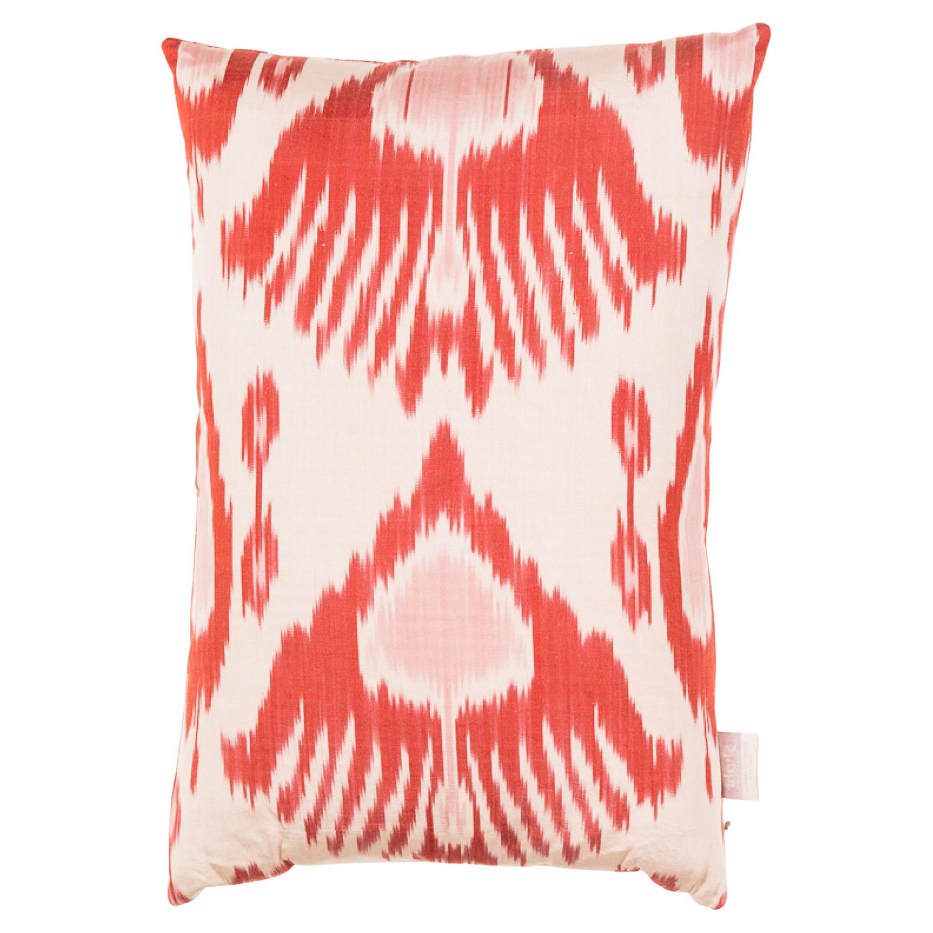 %100 Silk & Natural Dye, Ikat Cushion Cover, Uzbekistan Modern Pillow  For Sale