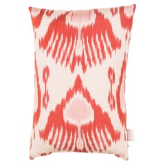 %100 Silk & Natural Dye, Ikat Cushion Cover, Uzbekistan Modern Pillow 